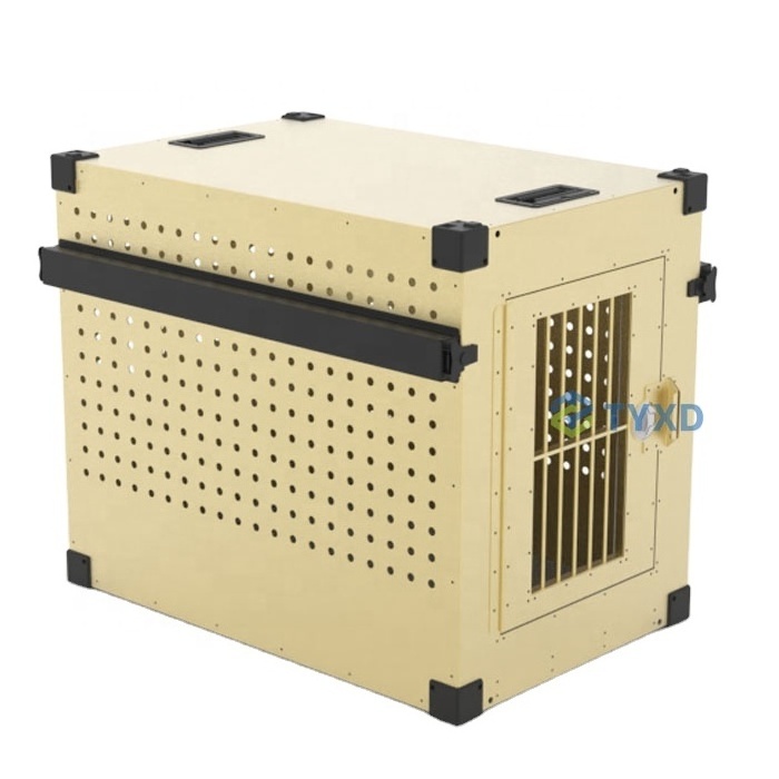 Tan Metal Dog Cages Kennels For House Use Stationary And Stackable Alu Dog Boxes For Small Trucks