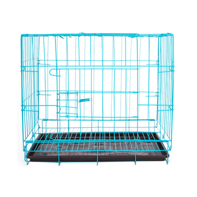 Large Pet Product Folding Metal Wire Single Dog Puppy Crate With ABS Plastic Tray