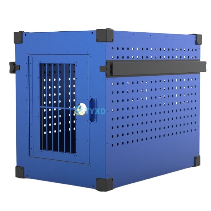 TYXD Dark Blue Aluminum Dog Cage For Medium Dog Crate Kennels Extra Large Indoor Dog Cage For Car