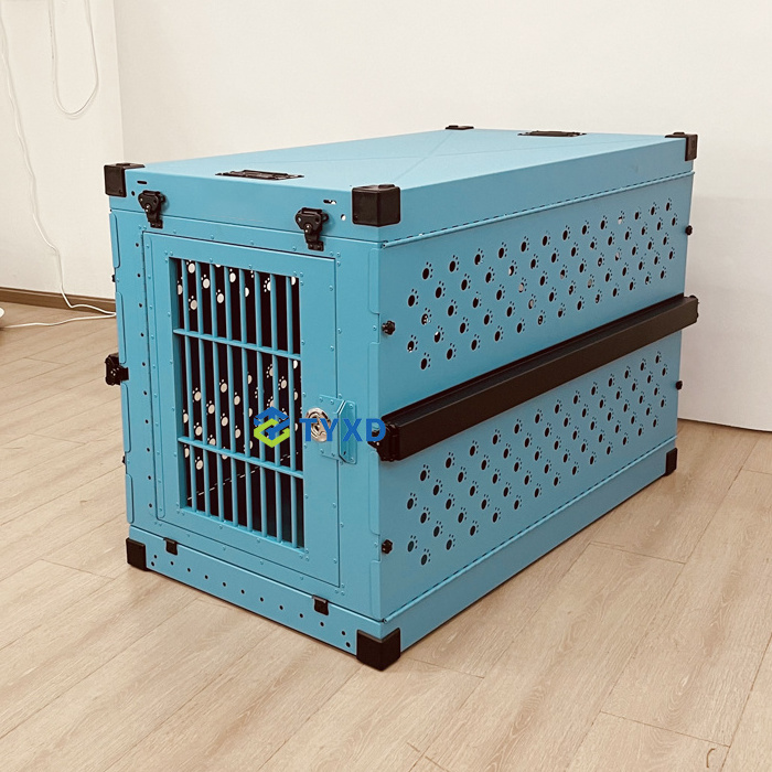 TYXD Easy To Carry Durable Impact Large XXL Metal Dog Cage Folding Portable Dog Crate For Car