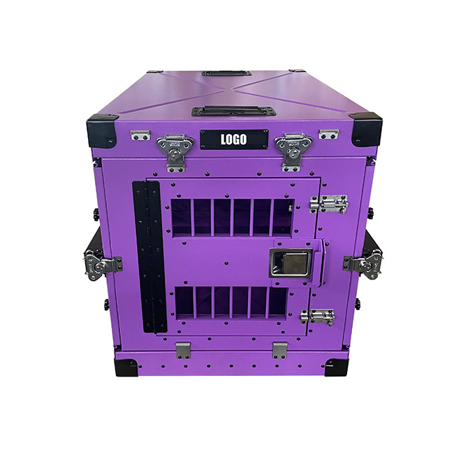 30 inch Purple Aluminum Collapsible Dog Box Folding Kennel Dog Crate