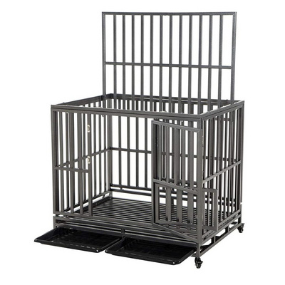 TYXD Heavy Duty Dog Cage Metal Kennel and Crate for Medium and Large Dogs, Pet Playpen with Four Wheels