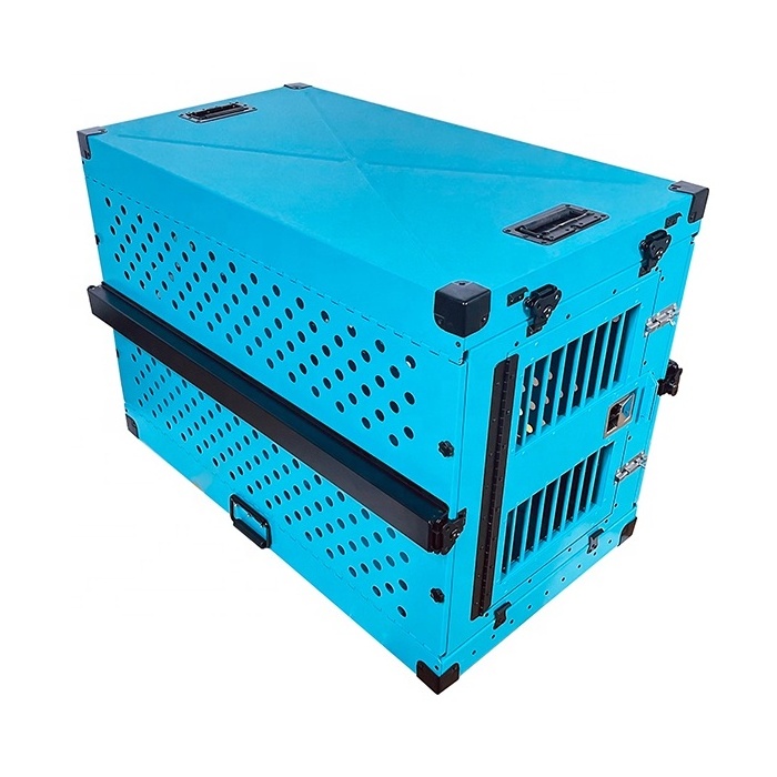 Sea Blue 40 inch Aluminium Collapsible Dog Cage XL large Folding Pet Kennel