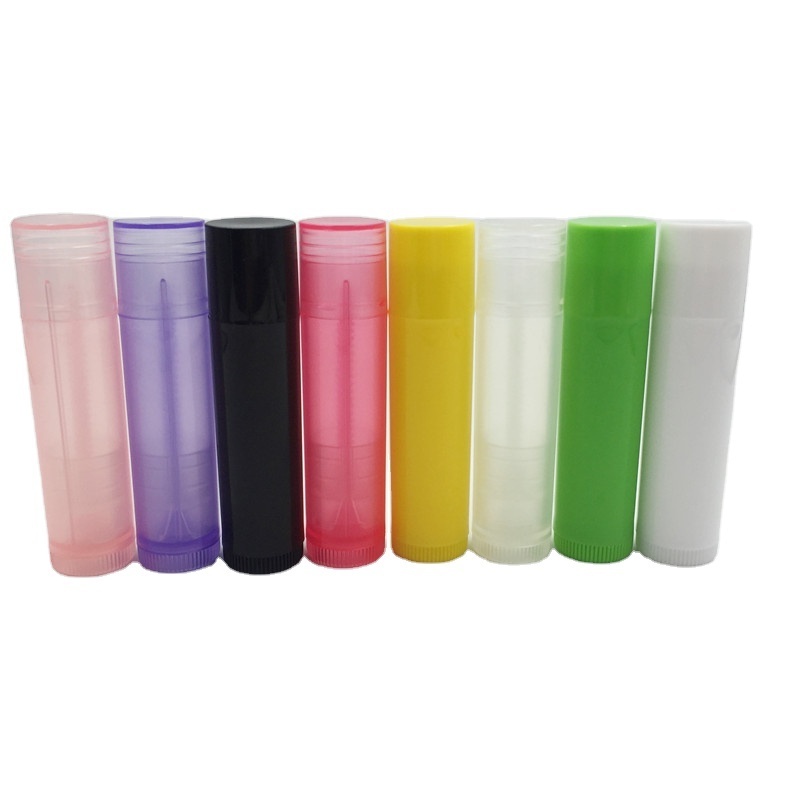 Wholesale 0.15oz 5ml 5g PP Round Lipstick Tube Chapstick Container Plastic Empty Lip Balm Container Tube With Cap