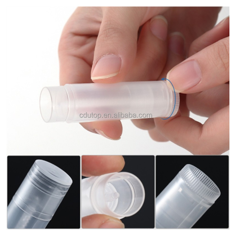 Wholesale 0.15oz 5ml 5g PP Round Lipstick Tube Chapstick Container Plastic Empty Lip Balm Container Tube With Cap