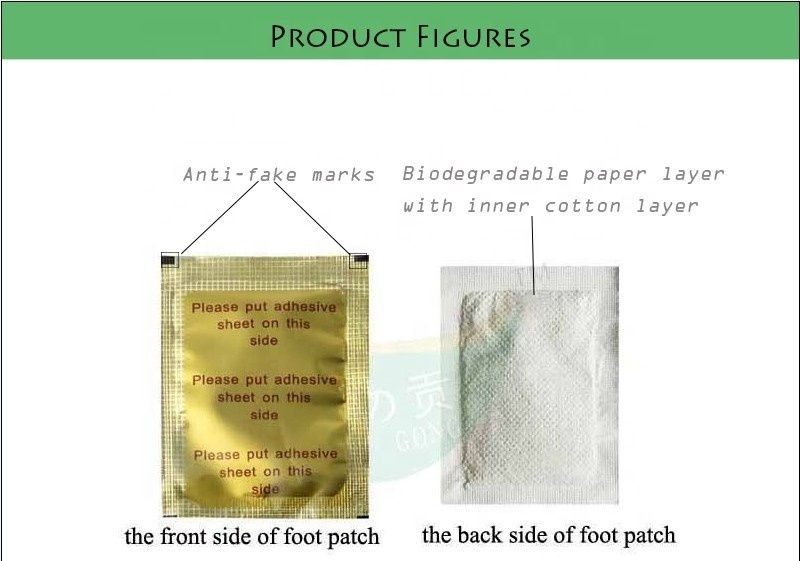 USA UK Hotsale Health Care Products Gold Bamboo Detox Slim Foot Patch, Gold Foot Detox Patches/Pads with FREE Adhesive Plaster