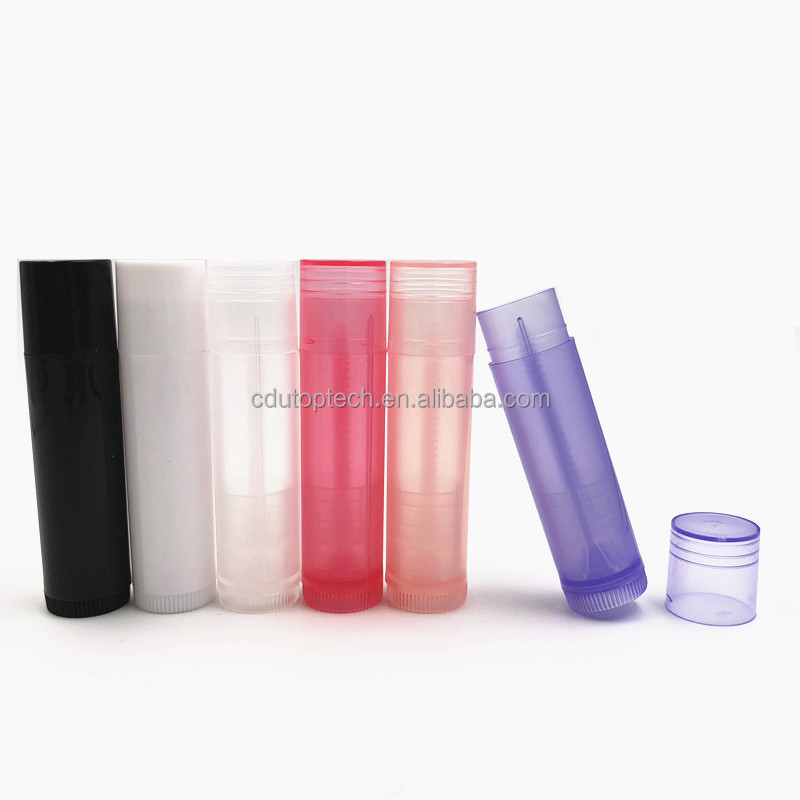 Clear White Black 5ml 5g Empty Round Plastic Lip Balm Tube Container 5g Chapstick Lipstick Tube for Lip Balm Cosmetic Packaging