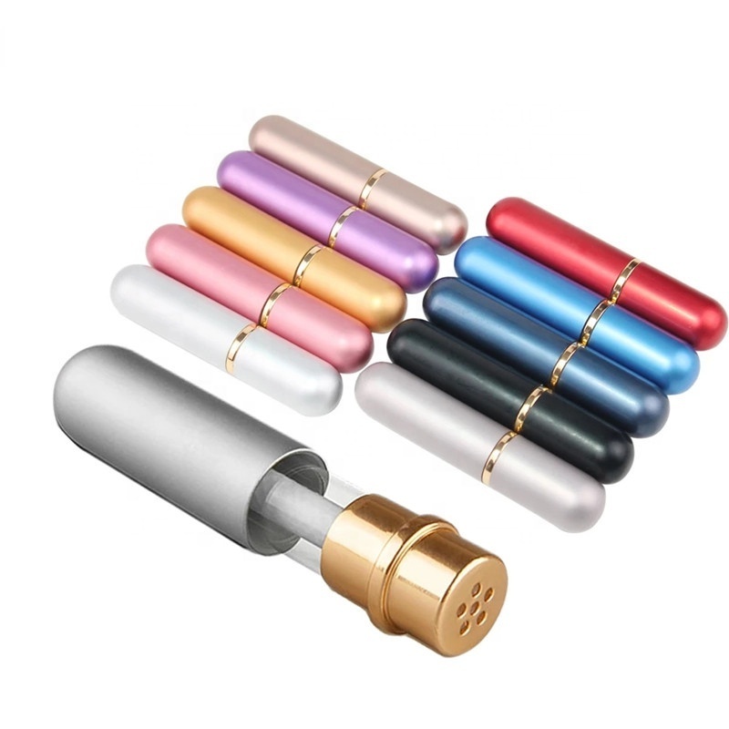 Refillable Aromatherapy Blank Aluminum Tubes Empty Metal Nasal Inhalers for Essential Oils with Replacement Wicks