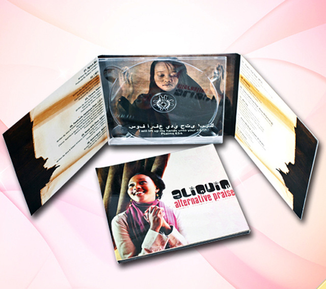 6 panel one cd digipack with cd hub clear cd try with 350g cardboard printing 4c/4c