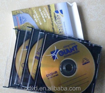 blank CDR  DVDR with logo printing in slim black cd case