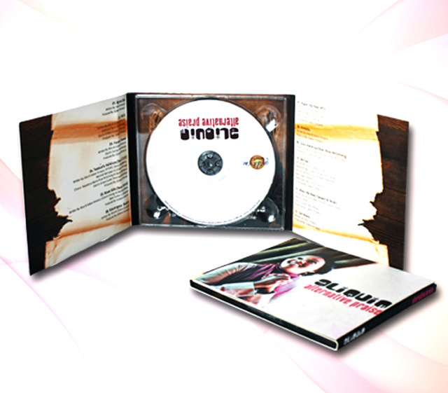 6 panel one cd digipack with cd hub clear cd try with 350g cardboard printing 4c/4c