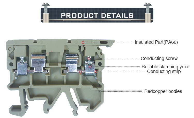 electrical connection rail 4mm2 din rail fuse terminal block