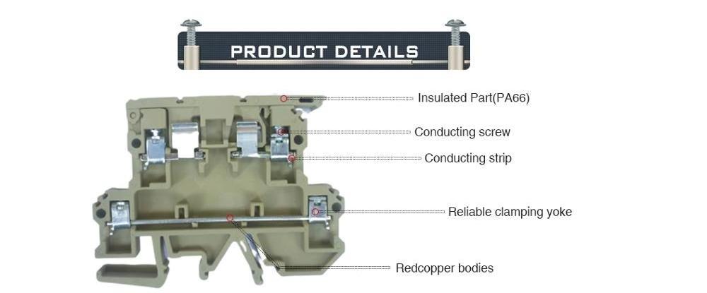 electrical connection rail 4mm2 din rail fuse terminal block