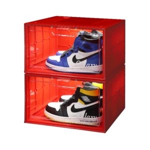 Creative Transparent  Led Charging Magnetic LED Light Sneaker Box Suction PP Plastic Storage Box LED Shoe Box