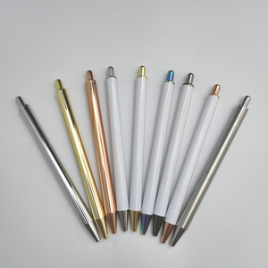 Push Retractable Click stainless steel pen Customized Wedding gift diy personalized White Gel Pen