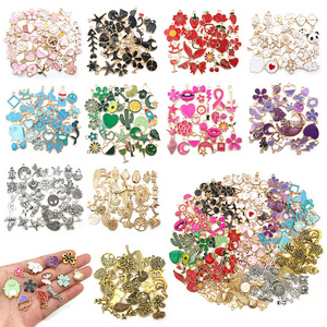 Wholesale Bulk Assorted Gold-Plated Enamel Charms DIY Charm Pendant for Earrings Necklace Bracelet Jewelry Making Crafting