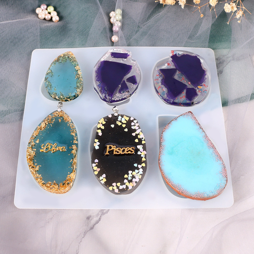 New shape Mould Tools handmade creative epoxy gifts personalized necklace keychain diy pendant silicone molds for resin casting