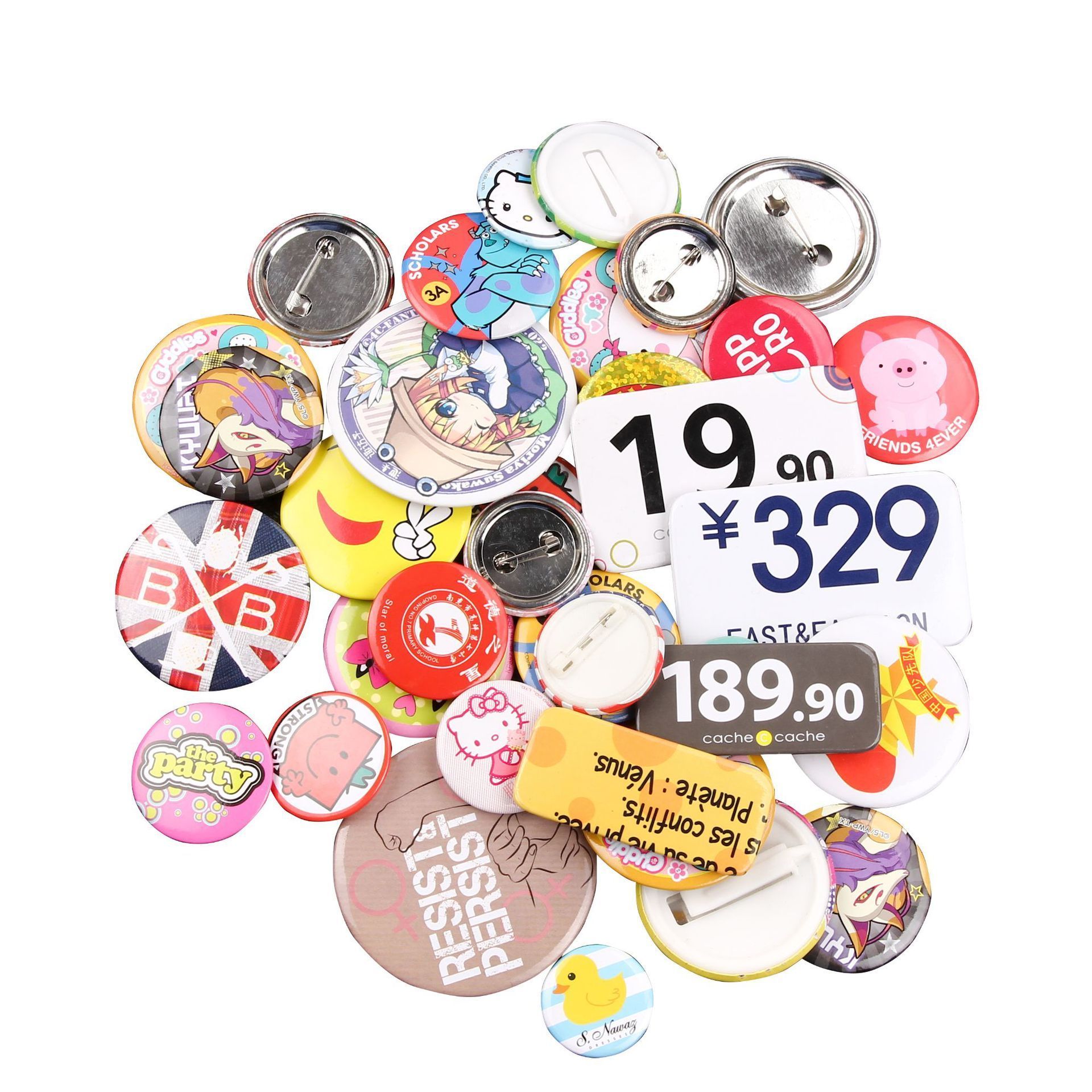 Cheap Customized Promotional Logo Safety Gifts Magnetic Tin Material Round Pin Safety Badge Pinback Button