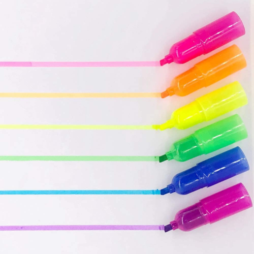 School Gifts Kawaii Novelty Diy Toy Stationery Kids Stackable 7 Multi Rainbow Color Highlighter Fluorescent Marker