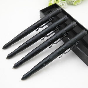 Cool Black EDC Survival Tactical Self-Defense Pen LED Tactical Flashlight Window Glass Broken Breaker Multi-Tool Tactical Pen