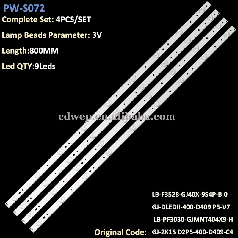 PW-S072 LB-F3528-GJ40X-9S4P-B   use for KDL-40R350B KDL-40R380D  Led TV 9lamps  Led light strips led TV Backlight strips