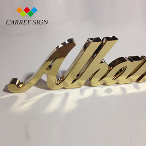 Custom Stainless Steel Small Metal 3D Mirror Letters Signage Free Standing Letters