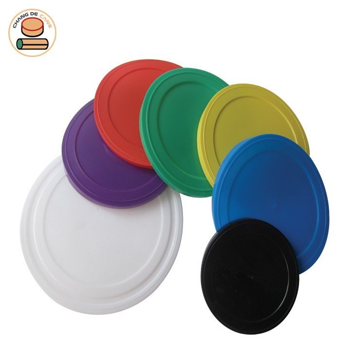 Plastic lids for cans paper tube accessories plastic can cover Plastic bottle can cover caps full colors