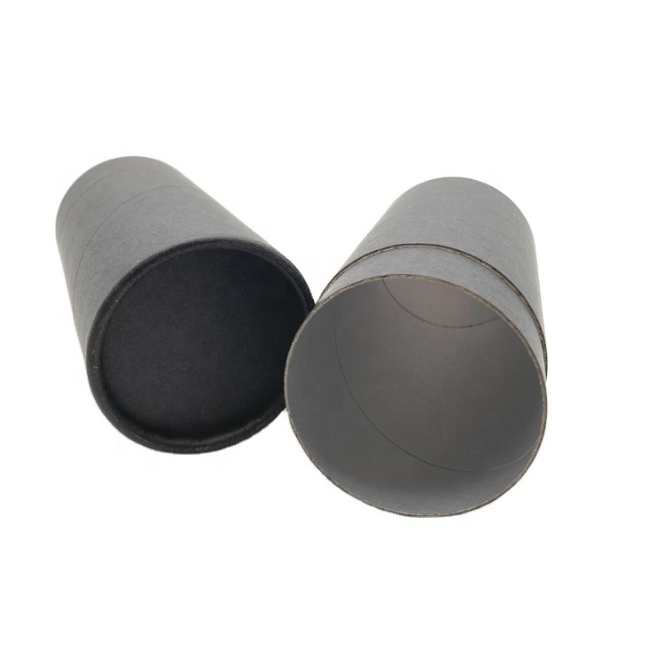 Food Grade Biodegradable Round Paper Tube Black Round Cardboard Tube Packaging For Coffee