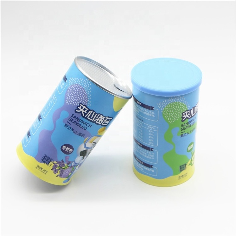 Biodegradable Customized Food Grade Cylinder Aluminium Foil Cardboard Tea Cans Paper Tube Canister For Food Packaging