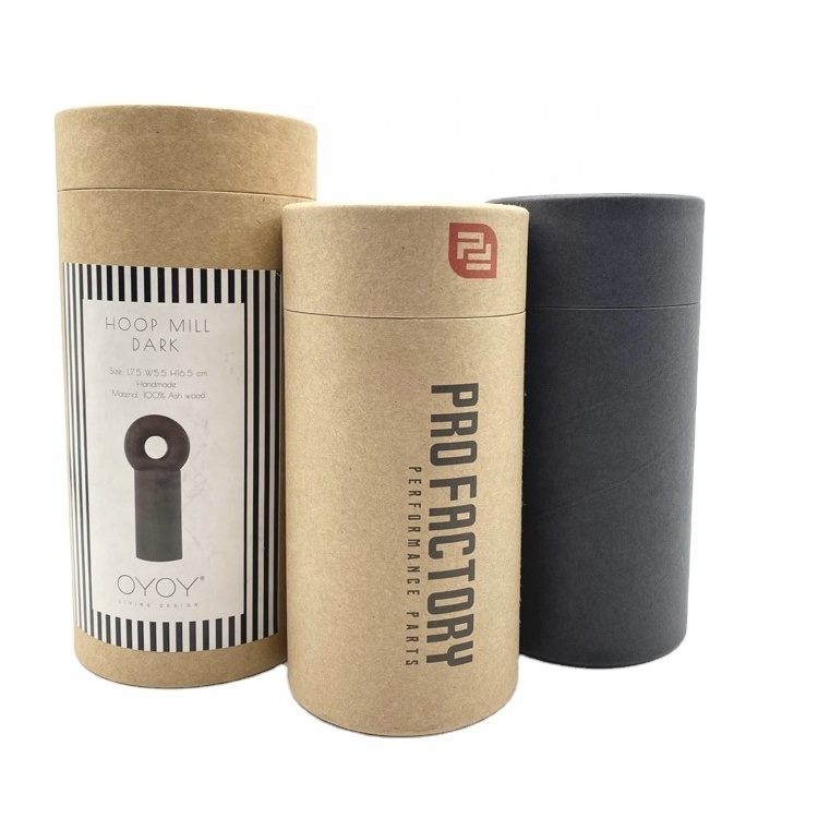 Food Grade Biodegradable Round Paper Tube Black Round Cardboard Tube Packaging For Coffee