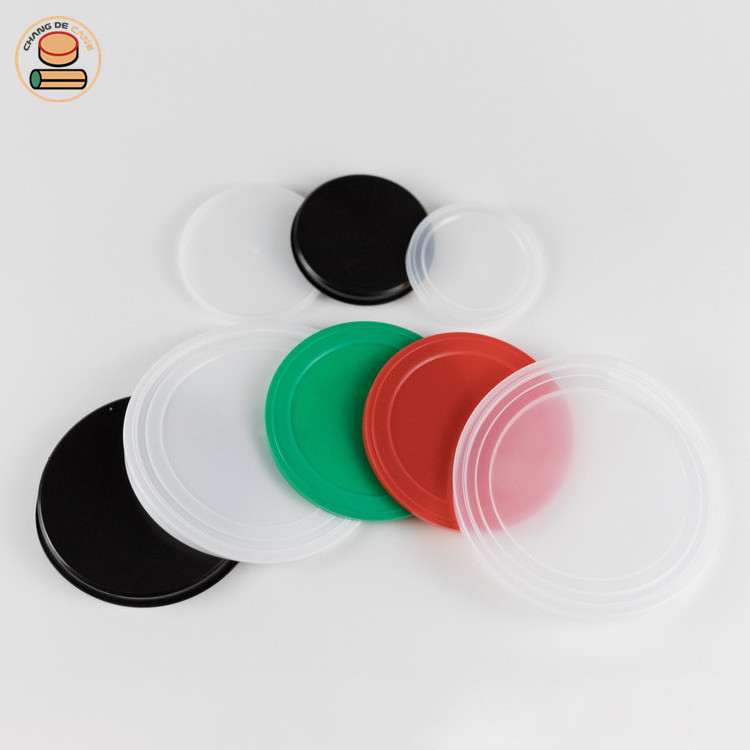 Plastic lids for cans paper tube accessories plastic can cover Plastic bottle can cover caps full colors