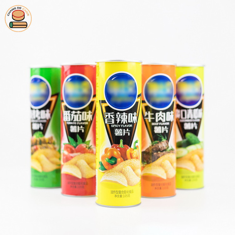 Paper Pringles Potato Chips Tube Packaging Can with chips small round paper tube box