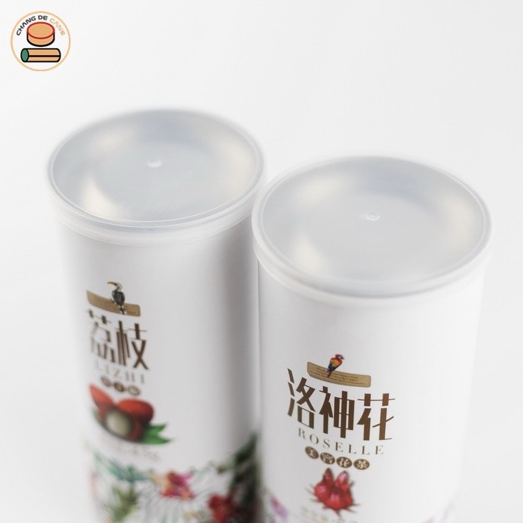 Luxury Paper Tube For Black Tea Eco Friendly Cosmetic Containers Round Tea Tube Canisters With Tinplate Lid Wine Paper Can