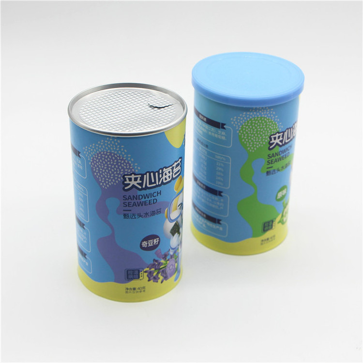 Biodegradable Customized Food Grade Cylinder Aluminium Foil Cardboard Tea Cans Paper Tube Canister For Food Packaging