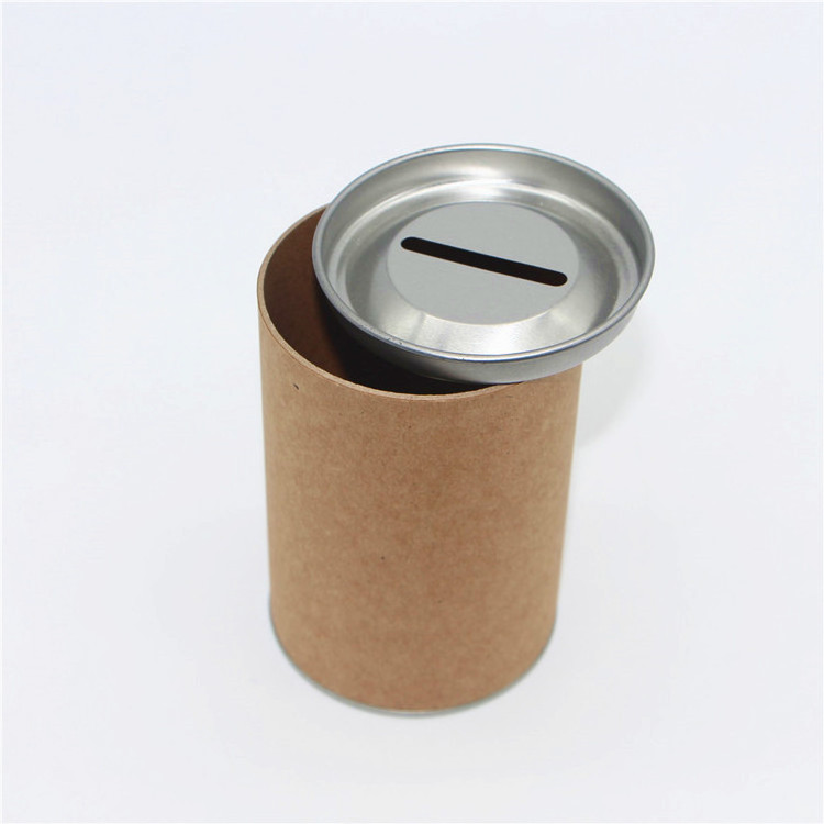 Wholesale Cylinder Metal Coin Round Box Children's Saving Money Piggy Bank Charity Coin Bank Can