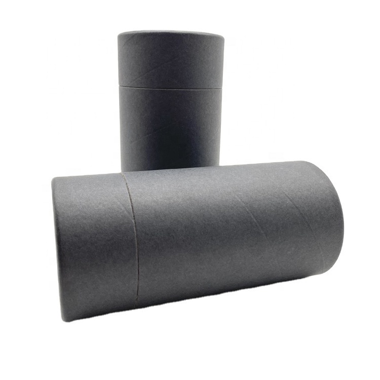 Food Grade Biodegradable Round Paper Tube Black Round Cardboard Tube Packaging For Coffee