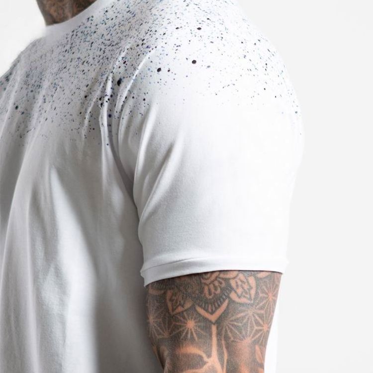 ECBC New Arrival Street Wear Short Sleeves Tee Custom Splash Dots Graphic Printed 100% Cotton Men T Shirts