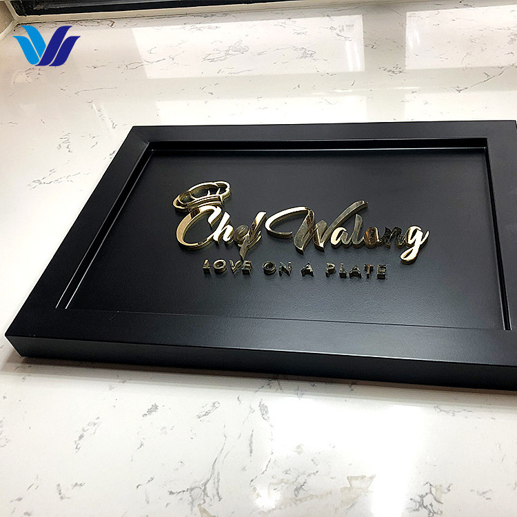 Hongsen Custom outdoor Wall metal stainless steel sign Company Logo store board Bronze Brass Plaques Sign