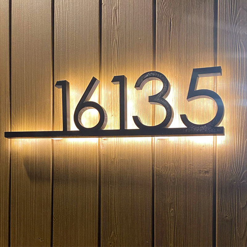 HONGSEN Custom 3D Stainless Steel Numbers Letters Sign House Numbers Backlit Illuminated Led sign for hotel