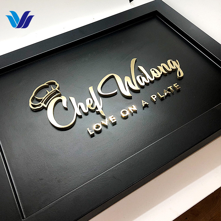 HONGSEN Manufacturer Custom 3D shop Board advertising Metal Plaque Sign Personalized Copper Plaque