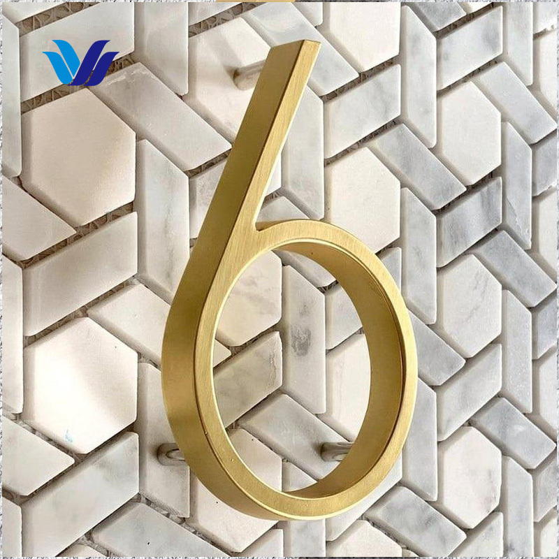 HONGSEN wholesale 3D Metal Outdoor Led Back Lit Luminous House Numbers address Hotel Room House Number sign