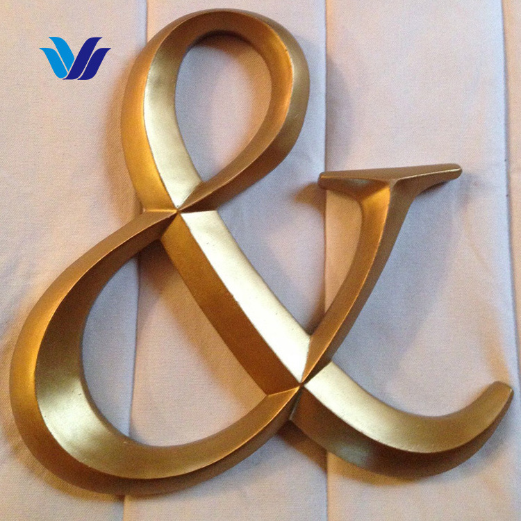 HONGSEN Custom Advertising Signage Small Brass Alphabet Letter Metal Gold Letters Outdoor