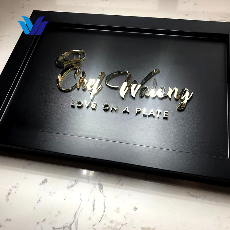 HONGSEN Manufacturer Custom 3D shop Board advertising Metal Plaque Sign Personalized Copper Plaque