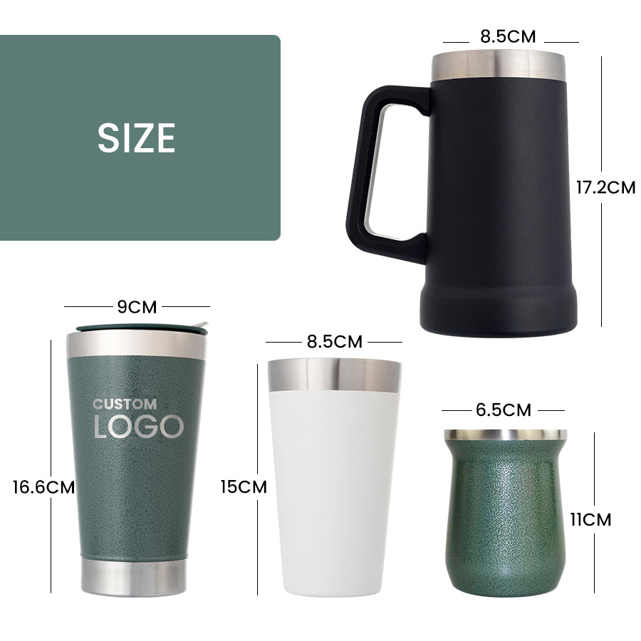 Wholesale 473ml 709ml Beer Pint Stein Copo Termico para Cerveja Aco Inox Stainless Steel Vacuum Thermal Beer Cup Mug