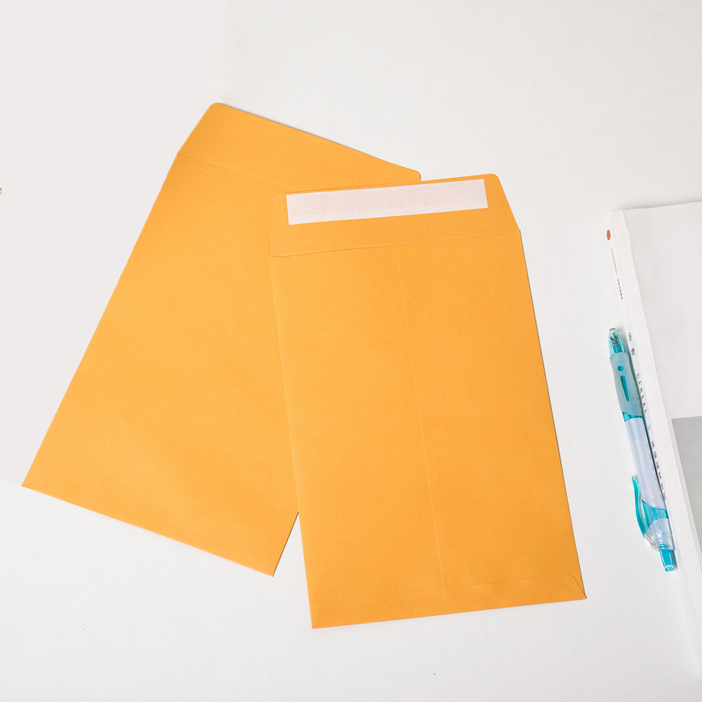 a4 peel and seal High quality silicone glue Glod Paper envelopes brown manila envelope