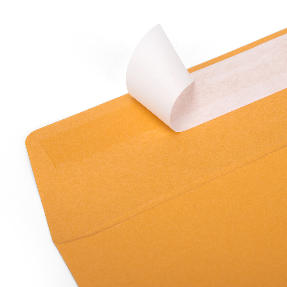 a4 peel and seal High quality silicone glue Glod Paper envelopes brown manila envelope