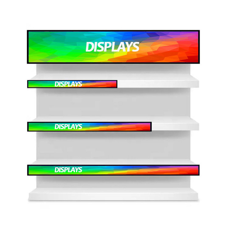 CHEAP 19 21 24 28 37 Inch Ultra Wide Stretched Bar Screen Lcd Digital Signage Android Network Advertising Display For Shelves