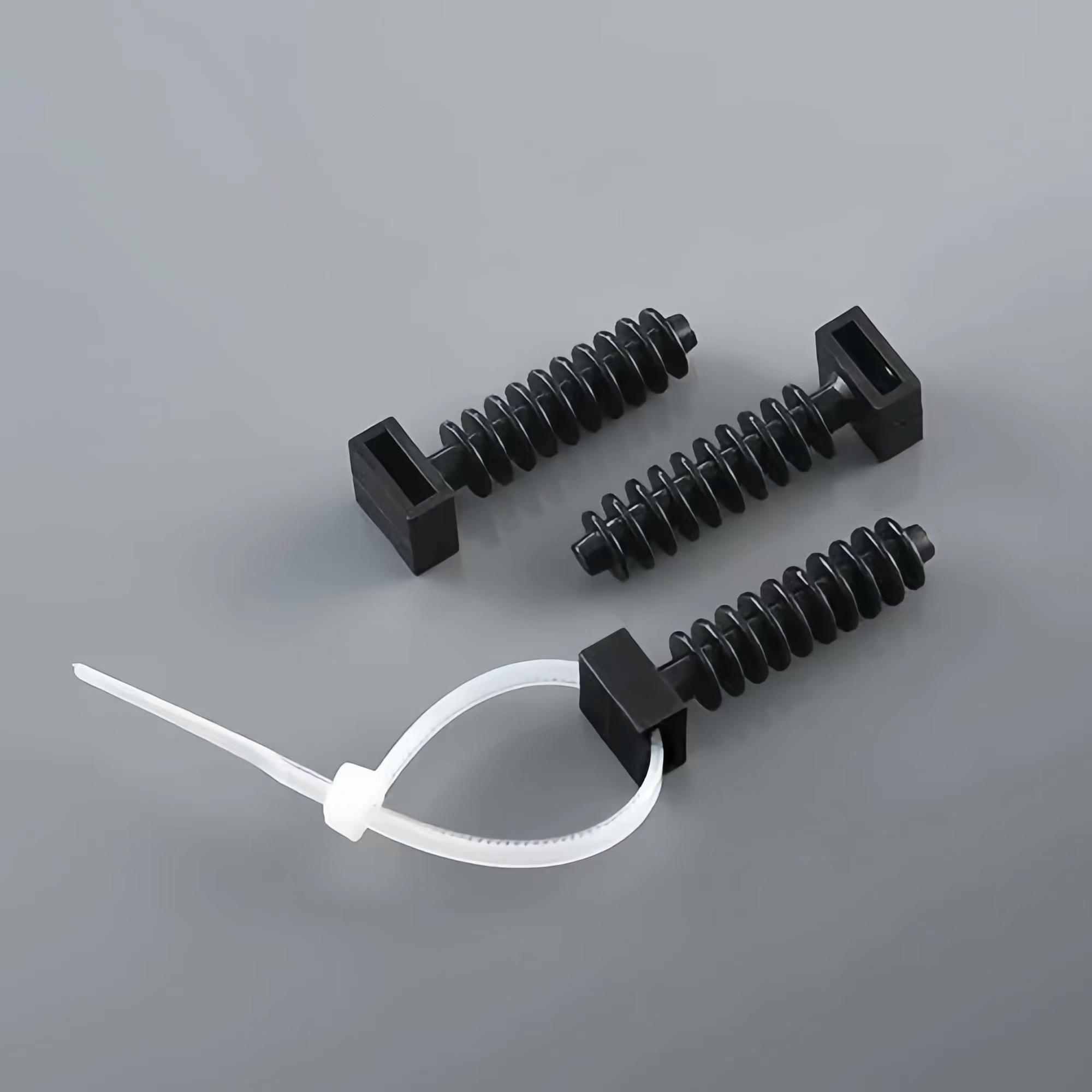 Nylon plastic gecko type tie fixing seat