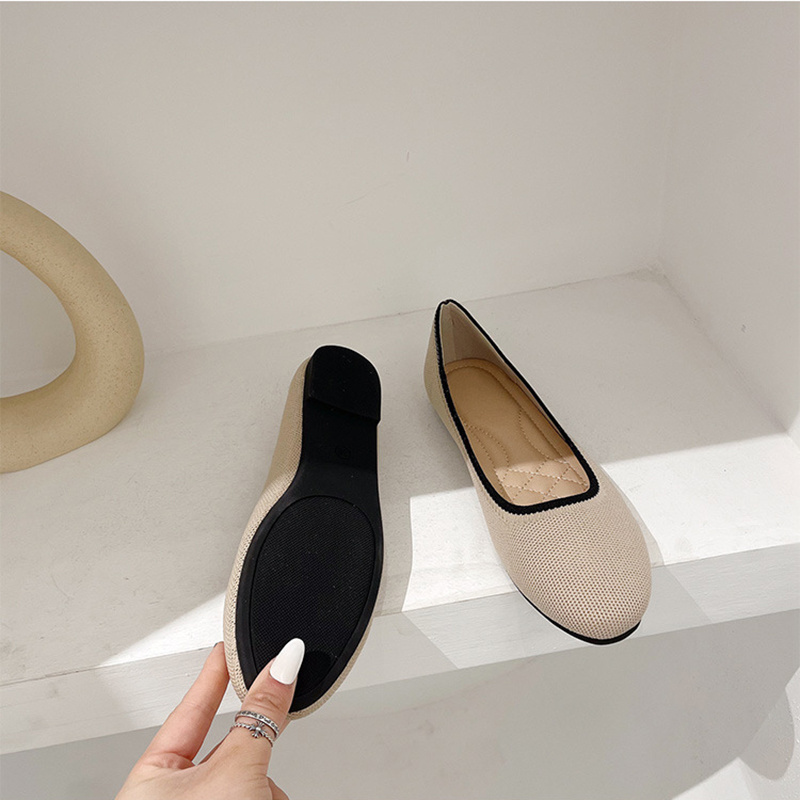 Wholesale classical black foldable ballet shoes flat wedding shoes for bride women Round-toe office Casual work shoes