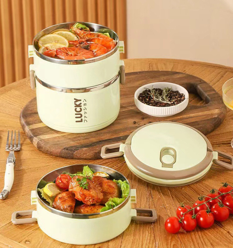 two layer three-layer american meal new design lunch box stainless prep containers bento lunch box